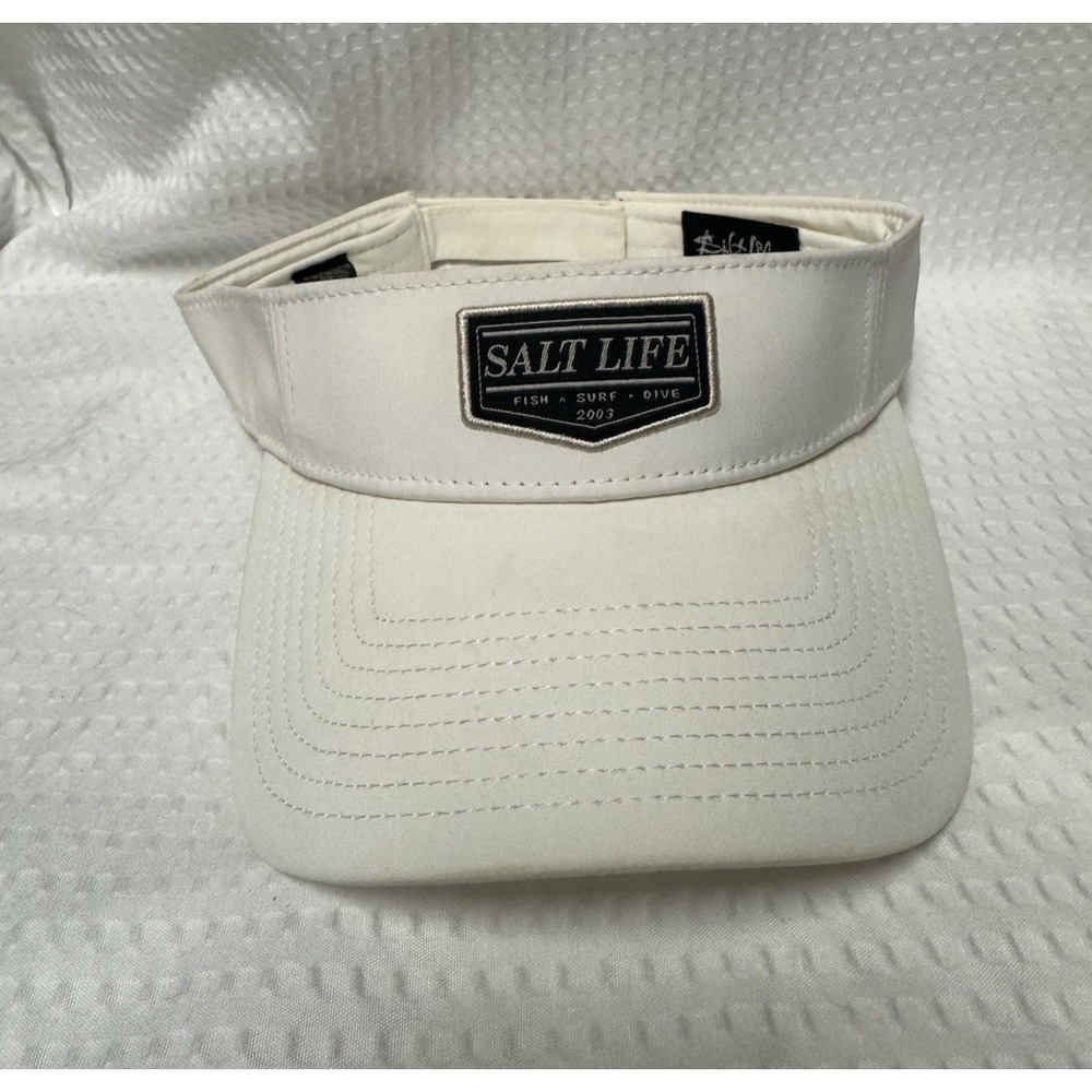Salt Life Visor Men's/Women's Adjustable White Fish Surf Dive 2003 Patch